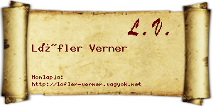 Löfler Verner névjegykártya